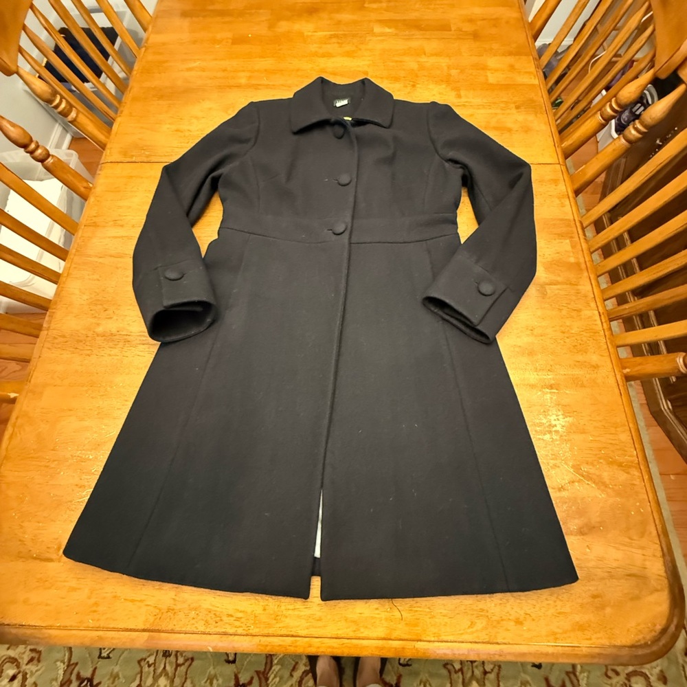 J.Crew Factory Wool Classic Lady Coat 14 Black